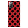 thumbnail image 1 of DistinctInk Clear Shockproof Hybrid Case for Galaxy Note 20 ULTRA (6.9" Screen) - TPU Bumper, Acrylic Back, Tempered Glass Screen Protector - Black & Red Polka Dots, 1 of 3
