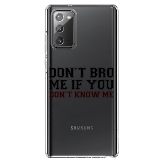 DistinctInk Clear Shockproof Hybrid Case for Galaxy Note 20 ULTRA (6.9" Screen) - TPU Bumper Acrylic Back Tempered Glass Screen Protector - Don't Bro Me If You Don't Know Me
