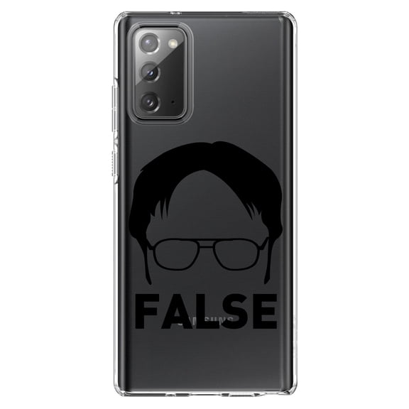 DistinctInk Clear Shockproof Hybrid Case for Galaxy Note 20 ULTRA (6.9" Screen) - TPU Bumper Acrylic Back Tempered Glass Screen Protector - Dwight Silhouette - FALSE