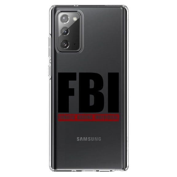 DistinctInk Clear Shockproof Hybrid Case for Galaxy Note 20 ULTRA (6.9" Screen) - TPU Bumper Acrylic Back Tempered Glass Screen Protector - FBI Fanatic Boxing Individual