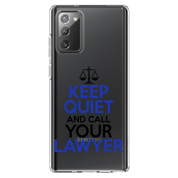 DistinctInk Clear Shockproof Hybrid Case for Galaxy Note 20 ULTRA (6.9" Screen) - TPU Bumper Acrylic Back Tempered Glass Screen Protector - Keep Quite & Call Your Lawyer
