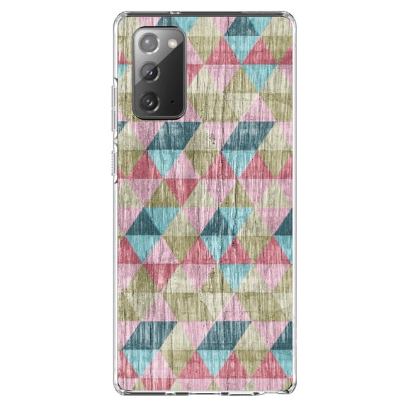 DistinctInk Clear Shockproof Hybrid Case for Galaxy Note 20 ULTRA (6.9" Screen) - TPU Bumper, Acrylic Back, Tempered Glass Screen Protector - Multi Color Rainbow Wood Print - Printed Wood Image