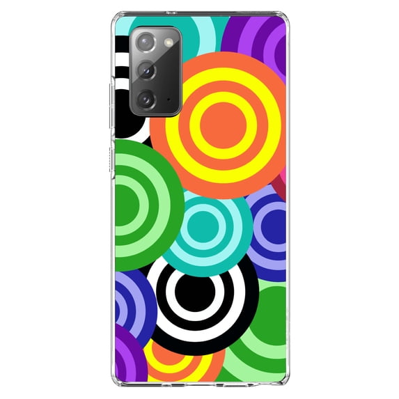 DistinctInk Clear Shockproof Hybrid Case for Galaxy Note 20 ULTRA (6.9" Screen) - TPU Bumper, Acrylic Back, Tempered Glass Screen Protector - Multi Color Swirls