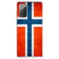 thumbnail image 1 of DistinctInk Clear Shockproof Hybrid Case for Galaxy Note 20 ULTRA (6.9" Screen) - TPU Bumper, Acrylic Back, Tempered Glass Screen Protector - Norway Old Flag Red White Blue - Norway, 1 of 3