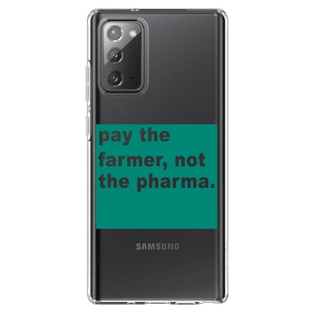DistinctInk Clear Shockproof Hybrid Case for Galaxy Note 20 ULTRA (6.9" Screen) - TPU Bumper Acrylic Back Tempered Glass Screen Protector - Pay the Farmer, Not the Pharma.