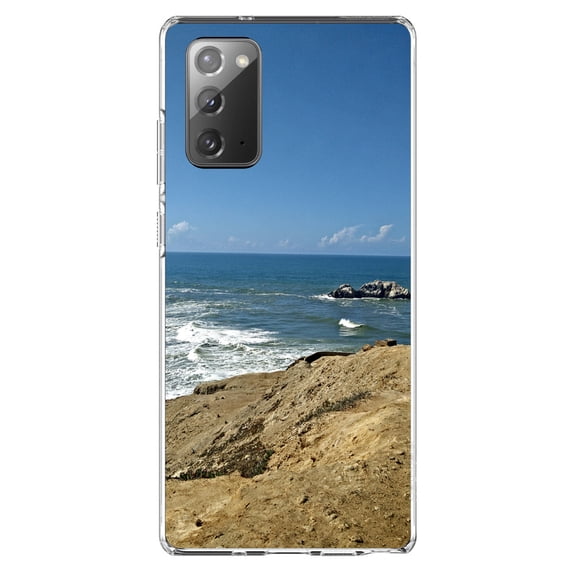 DistinctInk Clear Shockproof Hybrid Case for Galaxy Note 20 ULTRA (6.9" Screen) - TPU Bumper, Acrylic Back, Tempered Glass Screen Protector - San Francisco Land's End