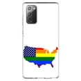 thumbnail image 1 of DistinctInk Clear Shockproof Hybrid Case for Galaxy Note 20 ULTRA (6.9" Screen) - TPU Bumper, Acrylic Back, Tempered Glass Screen Protector - US Map Gay Pride Flag - LGBTQ Support, 1 of 3
