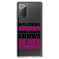 thumbnail image 1 of DistinctInk Clear Shockproof Hybrid Case for Galaxy Note 20 ULTRA (6.9" Screen) - TPU Bumper Acrylic Back Tempered Glass Screen Protector - Watching Baking Shows is My Cardio, 1 of 3