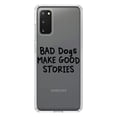 thumbnail image 1 of DistinctInk Clear Shockproof Hybrid Case for Galaxy S20 / S20 5G (6.2" Screen) - TPU Bumper Acrylic Back Tempered Glass Screen Protector - Bad Dogs Make Good Stories, 1 of 2