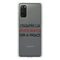 thumbnail image 1 of DistinctInk Clear Shockproof Hybrid Case for Galaxy S20 / S20 5G (6.2" Screen) - TPU Bumper Acrylic Back Tempered Glass Screen Protector - Cinderella Never Asked For a Prince, 1 of 2