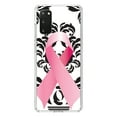 thumbnail image 1 of DistinctInk Clear Shockproof Hybrid Case for Galaxy S20 PLUS / 5G (6.7" Screen) - TPU Bumper, Acrylic Back, Tempered Glass Screen Protector - Black Damask Pink Ribbon - Breast Cancer Awareness, 1 of 2