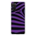 thumbnail image 1 of DistinctInk Clear Shockproof Hybrid Case for Galaxy S20 PLUS / 5G (6.7" Screen) - TPU Bumper, Acrylic Back, Tempered Glass Screen Protector - Black Purple Zebra Skin Stripes, 1 of 2