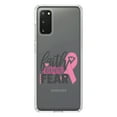 thumbnail image 1 of DistinctInk Clear Shockproof Hybrid Case for Galaxy S20 PLUS / 5G (6.7" Screen) - TPU Bumper Acrylic Back Tempered Glass Screen Protector - Pink Ribbon Cancer - Faith Over Fear, 1 of 2