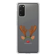 thumbnail image 1 of DistinctInk Clear Shockproof Hybrid Case for Galaxy S20 PLUS / 5G (6.7" Screen) - TPU Bumper Acrylic Back Tempered Glass Screen Protector - Reindeer Face Christmas, 1 of 2
