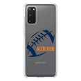 thumbnail image 1 of DistinctInk Clear Shockproof Hybrid Case for Galaxy S20 / S20 5G (6.2" Screen) - TPU Bumper, Acrylic Back, Tempered Glass Screen Protector - Auburn Football - Orange, Blue, 1 of 2