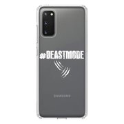 DistinctInk Clear Shockproof Hybrid Case for Galaxy S20 / S20 5G 6.2" Screen - TPU Bumper Acrylic Back Tempered Glass Screen Protector - #Beastmode Beast Mode