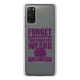 thumbnail image 1 of DistinctInk Clear Shockproof Hybrid Case for Galaxy S20 / S20 5G (6.2" Screen) - TPU Bumper Acrylic Back Tempered Glass Screen Protector - Forget Glass Slippers Princess Wears Sneakers, 1 of 2