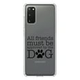 thumbnail image 1 of DistinctInk Clear Shockproof Hybrid Case for Galaxy S20 / S20 5G (6.2" Screen) - TPU Bumper Acrylic Back Tempered Glass Screen Protector - All Friends Must Be Approved by the Dog, 1 of 2