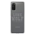 thumbnail image 1 of DistinctInk Clear Shockproof Hybrid Case for Galaxy S20 / S20 5G (6.2" Screen) - TPU Bumper Acrylic Back Tempered Glass Screen Protector - Lone Wolf Status, 1 of 2