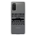 thumbnail image 1 of DistinctInk Clear Shockproof Hybrid Case for Galaxy S20 / S20 5G (6.2" Screen) - TPU Bumper Acrylic Back Tempered Glass Screen Protector - Take Care of the Car, Car Take Care of the Road, 1 of 2