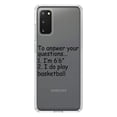 thumbnail image 1 of DistinctInk Clear Shockproof Hybrid Case for Galaxy S20 ULTRA / 5G (6.9" Screen) - TPU Bumper Acrylic Back Tempered Glass Screen Protector - I'm 6'6" I Do Play Basketball, 1 of 2
