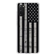 thumbnail image 1 of DistinctInk Clear Shockproof Hybrid Case for Galaxy S20 ULTRA / 5G (6.9" Screen) - TPU Bumper, Acrylic Back, Tempered Glass Screen Protector - Black Grey US Flag United States - America, 1 of 2