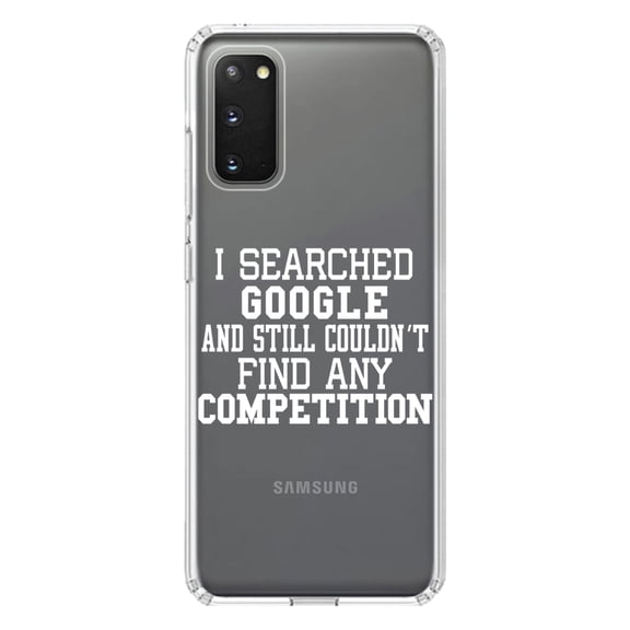 DistinctInk Clear Shockproof Hybrid Case for Galaxy S20 ULTRA / 5G (6.9" Screen) - TPU Bumper Acrylic Back Tempered Glass Screen Protector - I Searched and Couldn't Find Competition