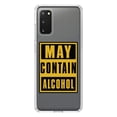 thumbnail image 1 of DistinctInk Clear Shockproof Hybrid Case for Galaxy S20 ULTRA / 5G (6.9" Screen) - TPU Bumper Acrylic Back Tempered Glass Screen Protector - May Contain Alcohol Warning Sign, 1 of 2