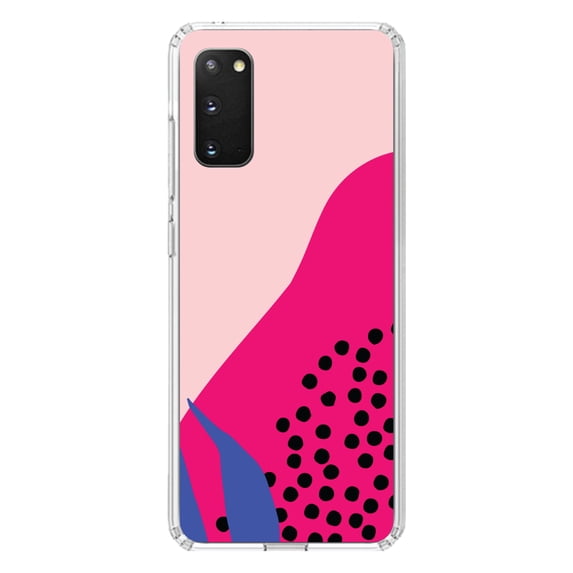 DistinctInk Clear Shockproof Hybrid Case for Galaxy S20 ULTRA / 5G (6.9" Screen) - TPU Bumper, Acrylic Back, Tempered Glass Screen Protector - Summer Vibes Bold Flower Pink Blue Yellow
