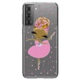 thumbnail image 1 of DistinctInk Clear Hybrid Case for Samsung Galaxy S21 (6.2" Screen) - Ballerina Dancing in Flower Petals - Slim Profile Design, 1 of 2
