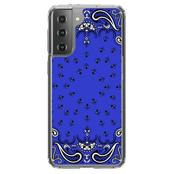 DistinctInk Clear Hybrid Case for Samsung Galaxy S21 (6.2" Screen) - Blue, Black, White - Slim Profile Design
