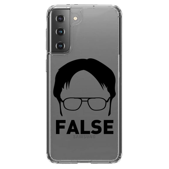 DistinctInk Clear Hybrid Case for Samsung Galaxy S21 (6.2" Screen) - FALSE - Tempered Glass Back