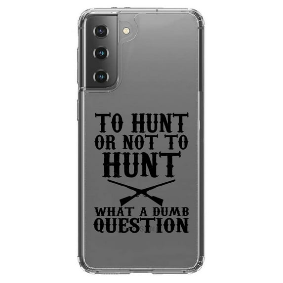 DistinctInk Clear Hybrid Case for Samsung Galaxy S21 (6.2" Screen) - What a Dumb Question - Shockproof Protection