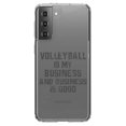 thumbnail image 1 of DistinctInk Clear Hybrid Case for Samsung Galaxy S21 (6.2" Screen) - Volleyball is My Business Business Is Good - Tempered Glass Back, 1 of 2