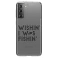 thumbnail image 1 of DistinctInk Clear Hybrid Case for Samsung Galaxy S21 (6.2" Screen) - Wishin' I was Fishin - Raised Bezel Screen Guard, 1 of 2