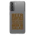 thumbnail image 1 of DistinctInk Clear Hybrid Case for Samsung Galaxy S21 Plus (6.7" Screen) - Beer Is Barley & Hops Beer is Salad - Wireless Charging Compatible, 1 of 2