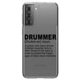 thumbnail image 1 of DistinctInk Clear Shockproof Hybrid Case for Galaxy S21+ PLUS 5G (6.7" Screen) - TPU Bumper Acrylic Back Tempered Glass Screen Protector - Drummer Dictionary Definition, 1 of 2