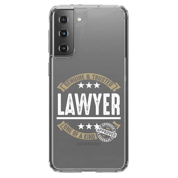 DistinctInk Clear Hybrid Case for Samsung Galaxy S21 Plus (6.7" Screen) - Genuine Trusted Lawyer One of a Kind - Slim Profile Design