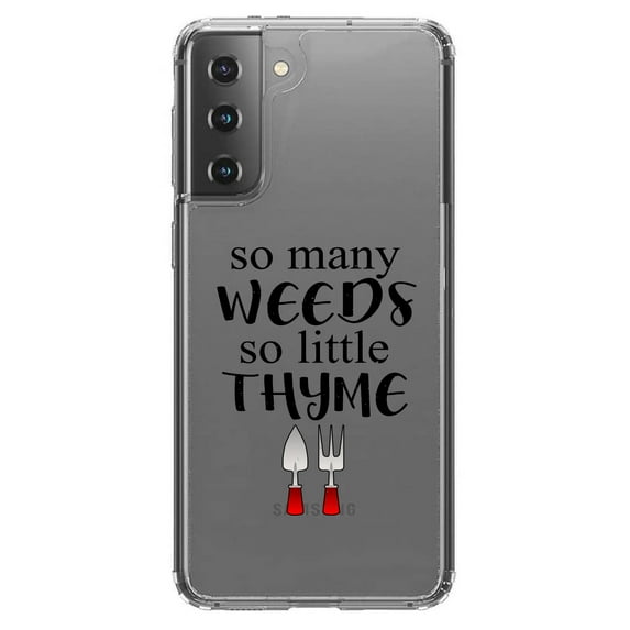 DistinctInk Clear Hybrid Case for Samsung Galaxy S21 Plus (6.7" Screen) - Gardening - Lightweight Grip