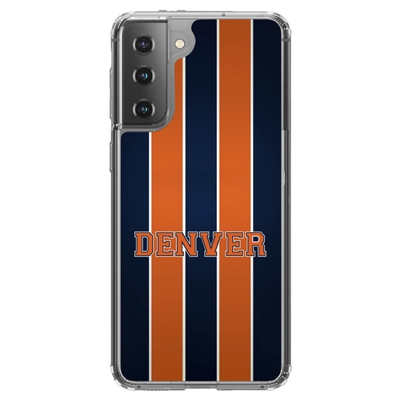 DistinctInk Clear Hybrid Case for Samsung Galaxy S21 Plus (6.7" Screen) - Football Team - Wireless Charging Compatible