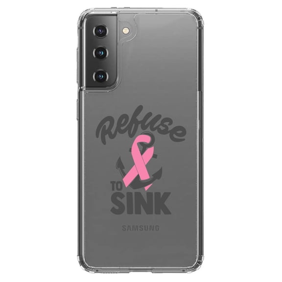 DistinctInk Clear Hybrid Case for Samsung Galaxy S21 Plus (6.7" Screen) - Refuse to Sink Anchor - Shockproof Protection