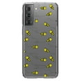 thumbnail image 1 of DistinctInk Clear Shockproof Hybrid Case for Galaxy S21+ PLUS 5G (6.7" Screen) - TPU Bumper, Acrylic Back, Tempered Glass Screen Protector - Repeating Bumble bees, 1 of 2