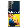thumbnail image 1 of DistinctInk Clear Hybrid Case for Samsung Galaxy S21 Plus (6.7" Screen) - Rosie the Riveter - Shockproof Protection, 1 of 2