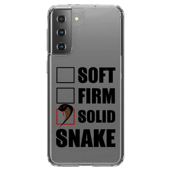 DistinctInk Clear Hybrid Case for Samsung Galaxy S21 Plus (6.7" Screen) - Soft Firm Solid Snake - Lightweight Grip