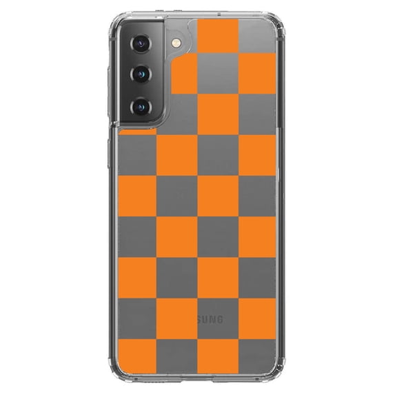 DistinctInk Clear Hybrid Case for Samsung Galaxy S21 Plus (6.7" Screen) - Orange, Clear - Lightweight Grip
