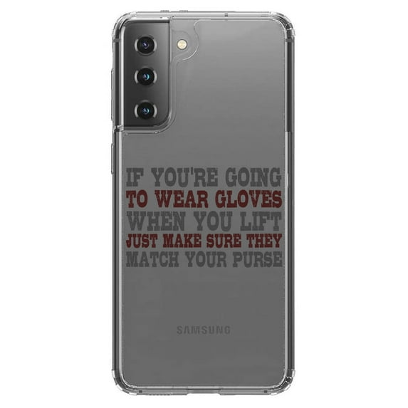DistinctInk Clear Hybrid Case for Samsung Galaxy S21 Plus (6.7" Screen) - Match Your Purse - Shockproof Protection