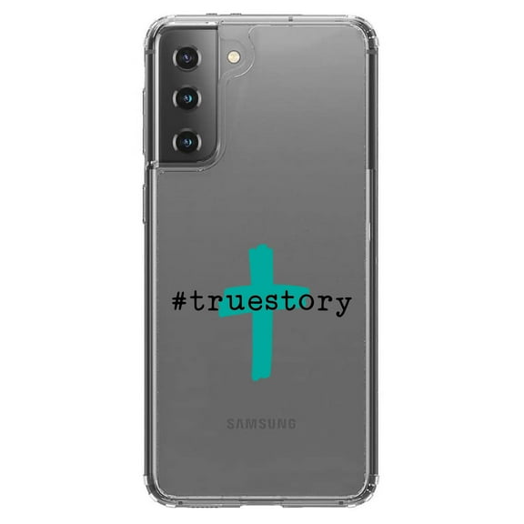 DistinctInk Clear Hybrid Case for Samsung Galaxy S21 Plus (6.7" Screen) - Teal - Slim Profile Design