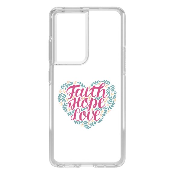 DistinctInk Clear Hybrid Case for Samsung Galaxy S21 Ultra (6.8" Screen) - Floral - Tempered Glass Back