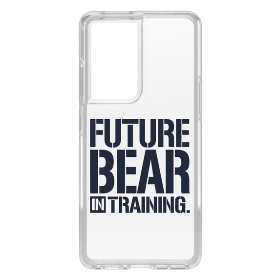 DistinctInk Clear Hybrid Case for Samsung Galaxy S21 Ultra (6.8" Screen) - Future Bear in Training - Lightweight Grip