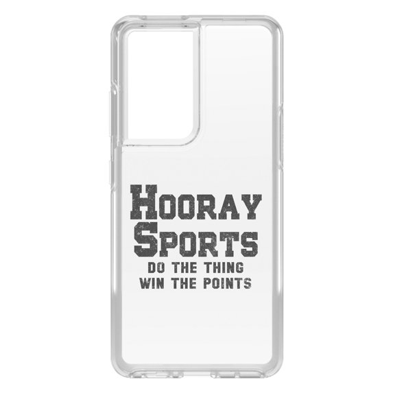 DistinctInk Clear Hybrid Case for Samsung Galaxy S21 Ultra (6.8" Screen) - Hooray Sports Do The Thing Win The Points - Slim Profile Design